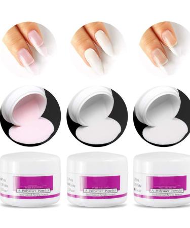 Warm Girl Clear Pink White Acrylic Powder Nail Art Tips Tools Set - Premium Quality for Stunning Nails - Buy Online on SooperMarket.com