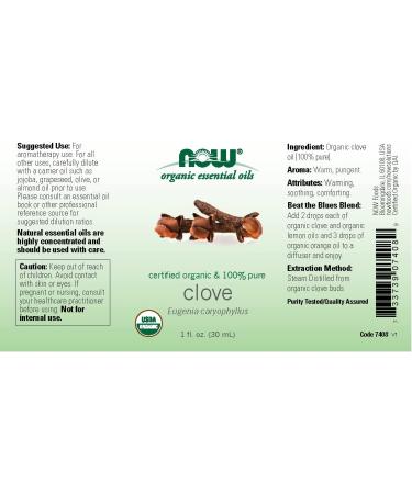 Now Foods Organic Clove Essential Oil 1 oz - 100% Pure & Natural - Buy Online on SooperMarket.com