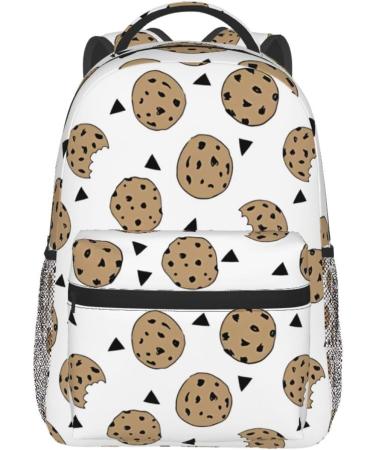 BHCASE Lightweight Casual Student Backpack - Fashionable And Versatile Backpack For School And Outdoor Activities 7.8x11.4x15.7 In Cookies Food Chocolate Chip Biscuits Pattern - Buy Online on SooperMarket.com