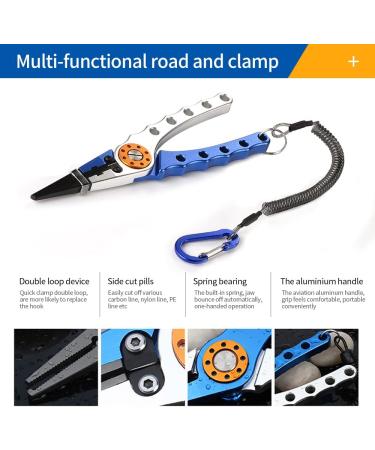 SOUFORCE Spring Bearing Fishing Pliers: Multi Functional Tool with Sheath & Anti-Lost Rope for Saltwater Fishing - Hook Remover, Line Cutter, Crimp, Split Ring Tool - Buy Online on SooperMarket.com