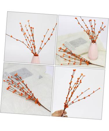 5pcs Artificial Berry Branch Christmas Ornaments Christmas Decoration Christmas Garland Berry Artificial Tree Picks Holly Berry Sprigs Plants Decor Plastic Small Fruit Halloween Orange 30x5cm - Buy Online on SooperMarket.com