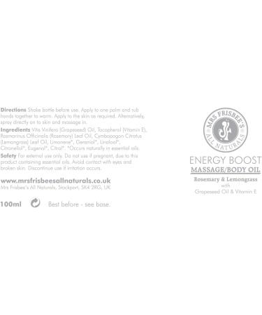 Energising Massage Oil - Rosemary & Lemongrass | 100ml | Premium International Shipping - Buy Online on SooperMarket.com