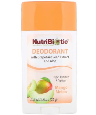 NutriBiotic Mango Melon Deodorant (Pack of 2) with Witch Hazel Extract Grapefruit Seed Extract and Aloe Vera Gel Stick Vegan Aluminum and Paraben free 2.6 oz. - Buy Online on SooperMarket.com