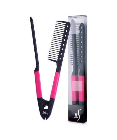 Herstyler Straightening Comb For Hair - Flat Iron Comb For Great Tresses Hair Straightener Comb With A Firm Grip - Straightener Comb For Knotty Hair - Styling Comb - Hair Comb for Straight Hair (Pink)