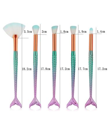 11 Pieces Mermaid Makeup Brushes Set Professional Foundation & Concealer for Flawless Cosmetics | International Shipping Available - Buy Online on SooperMarket.com