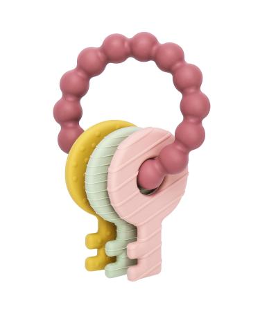 Bite ring for babies bite ring keys babies bpa - free baby bite ring toy key baby nom toothing aid for babies from 3 months - bite ring for babies in red