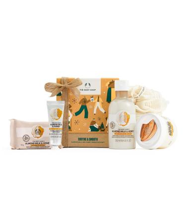 The Body Shop Soothe & Smooth Almond Milk & Honey Essentials Gift Set, Hydrating & Moisturizing Skincare Treats for Dry and Sensitive Skin, 5 Count 5 Piece Set