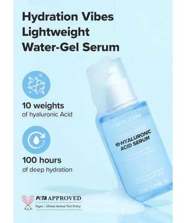 I DEW CARE Hydra Vibes 10-Hyaluronic Acid Serum | Moisturizing Korean Vegan Skin Care | Jeju Hydrangea | Glass Skin Glow | 30ml - Buy Online on SooperMarket.com