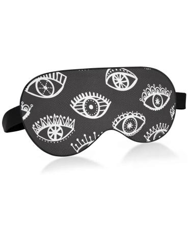 Haskirky Light Blocking Eye Mask Breathable and Adjustable Adult Men and Women Travel on Business Trips Yoga Meditation Light Smooth Comfortable Eye Mask Office Deep Sleep Goodies Ethnic Tribal Eye