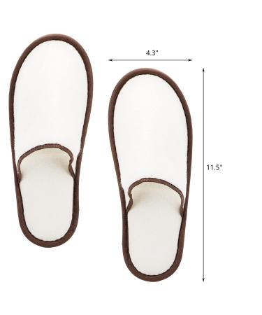 Frcctre 15 Pairs Non-Slip Disposable Spa Slippers for Women & Men - Beige/Brown Edge - Buy Online on SooperMarket.com