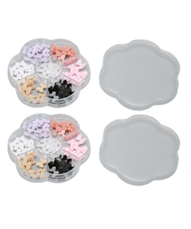 2 Boxes Nail Art Decoration Mixed Color Nail Rhinestones with Different Shapes Flatback Safe Nail Art Supplies for Girl Women Multifunctional DIY Nail Accessories for Home Salon