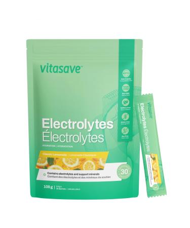Vitasave Electrolytes - Rapid Hydration Support - Scientifically Formulated Blend of Sodium Potassium Magnesium Vitamin C & More - Trusted Formula for Fitness Enthusiasts & Athletes Classic Lemonade 114 g