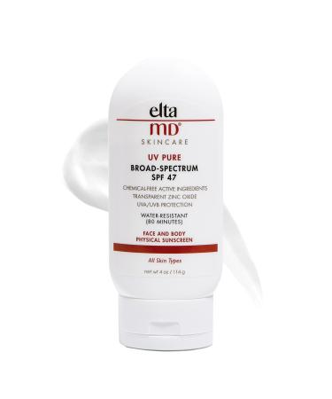 EltaMD UV Pure SPF 47 Kids Sunscreen, Broad Spectrum Sunscreen for Kids Face and Body, Oil Free, Water Resistant up to 80 Minutes, Mineral Kids Sunscreen Lotion with Zinc Oxide, 4.0 oz Tube
