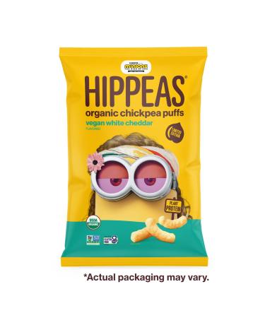 HIPPEAS Organic Chickpea Puffs Vegan White Cheddar Snacks 4oz (Pack of 6) | Gluten-Free Protein Crunch - Buy Online on SooperMarket.com
