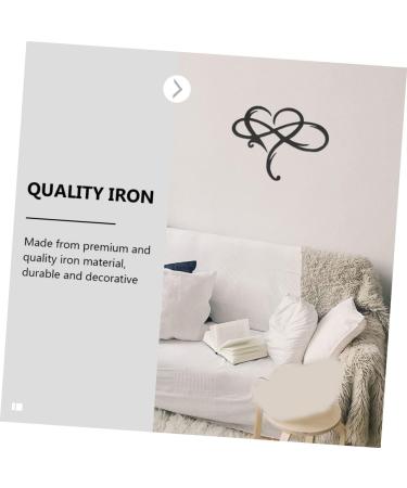 Cabilock 1pc Iron Pendant Plaque Heart Wall Decor Rustic Home Decor Room Loving Heart Shaped Pendant Black 40.00X33.00X0.20CM - Buy Online on SooperMarket.com