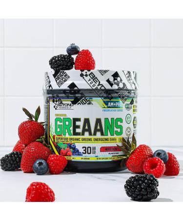 Beyond Yourself - GrEAAns Superfood Greens and EAA Blend | 4000mg Organic Superfood 2625mg Vegan EAAs | Sugar-Free Zero Calories No Synthetic Additives | Optimizes Health Performance and Recovery | Mixed Berry - Buy Online on SooperMarket.com