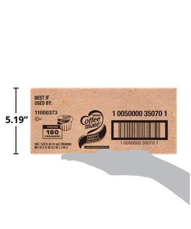Nestle Coffee mate French Vanilla Liquid Creamer Singles - Box of 180 | Non-Dairy, No Refrigeration Required - Buy Online on SooperMarket.com