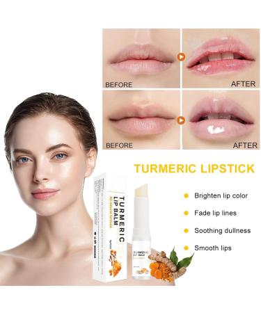 Turmeric Lip Balm Stick Lip Care Cream Daily Lip Care Balm Lip Lightening For Dark Lips Turmeric Long Lasting Moisturizing Lips Balms Reduces Chapped Dry Lips Repairs Cracks - Buy Online on SooperMarket.com