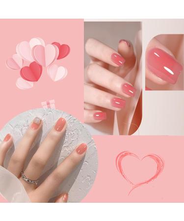 Nail Polish Set - Nude Color Nail Polishes - Quick Dry Nail Polish - Long Lasting Jelly Pink Glitter 6 Colors Nail Varnish - Natural Look Long Lasting Nail Varnish Gift Set DIY Manicure Home nude pink - Buy Online on SooperMarket.com