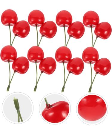 ABOOFAN 20 Pcs Artificial Cherry Artificial Foods Photo Props Fake Cherry Model Display Fruit Models Realistic Fruits Cherry Play Kitchen Fruit Toy Child Plastic Top Hat Kitchen Cabinet - Buy Online on SooperMarket.com