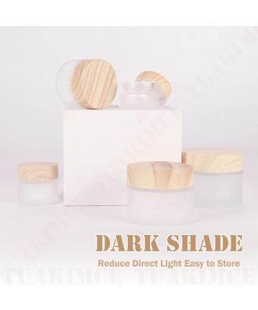Buy Tuakimce White Matted Glass Cream Can - 20ml/30ml Clear Hip Empty Container with Lid & Liner | 4 Piece Set with Yellow Wooden Grain Cover - Ideal for International Shipping - Buy Online on SooperMarket.com