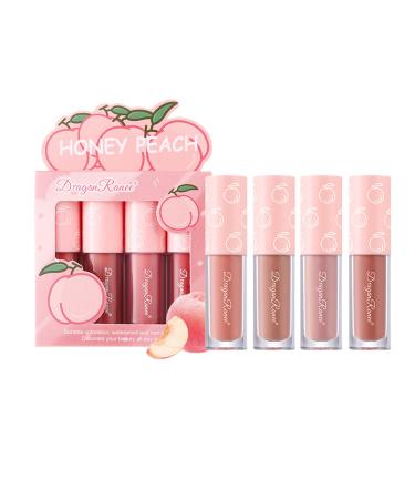 AWCCXMYM 4Pcs Nude Lipstick Set Lip Stain Lip Gloss Set Liquid Matte Lipstick Nude Long Lasting Waterproof Matte Velvet Lipstick Makeup For Women (Set B)