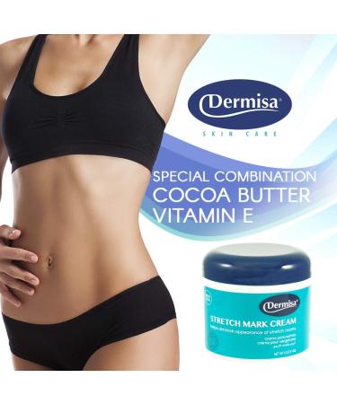 Dermisa Stretch Mark Cream | 4 OZ - Cocoa Butter Vitamin E Collagen & Elastin - Effective Skin Care for Scars & Stretch Marks - Buy Online on SooperMarket.com