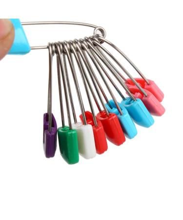 10pcs Diaper Pins, Multicolored Craft Sewing Safety Pins Hold Locking Plastic Head Safety Pins for Diaper Clothes Dress Craft Hold Clip, Use for Special Events Crafts Colorful Laundry Pins