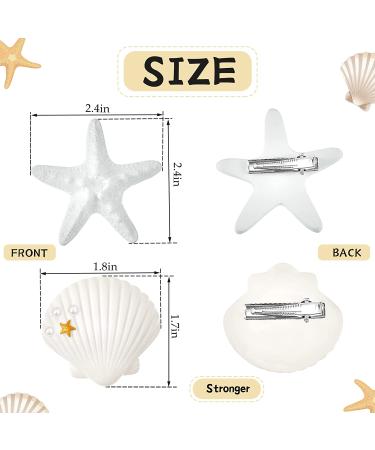 4-Piece Starfish & Shell Hair Clip Set for Women & Girls - Mermaid Crown Accessories - Buy Online on SooperMarket.com