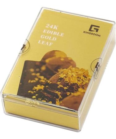 KINGBOOM 24K Edible Gold Leaf Flakes 200mg - Genuine Gold for Cakes, Drinks, Nails - Decorate in Style! - Buy Online on SooperMarket.com