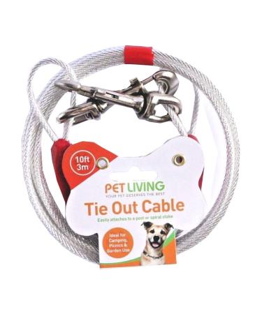 TIE OUT CABLE FOR DOGS STEEL STRONG CABLE CAMPING PICNIC GARDENING CABLE STRONG WIRE SILVER COLOUR AVAILABLE IN 10 20 30 FEET (10 FEET 3 METER)