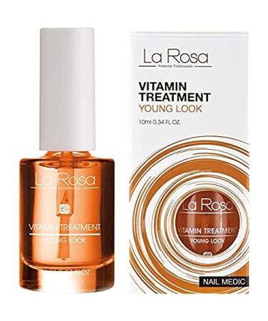 La Rosa Nail VITAMIN TREATMENT with VITAMIN COMPLEX C E F B5 dedicated to fragile split and broken nails to coat and strengthen the nail plate for faster growth 10 ml