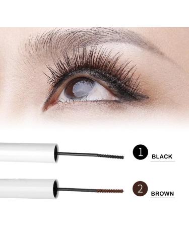 Mascara with Small Brush Head Waterproof and Long-Lasting Slender and Curly No Smudge Lengthened Thickened Fine Comb Type for Womenf 1.5g Brown - Buy Online on SooperMarket.com