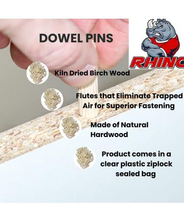 100 Pack 3/8 x 2 Wooden Dowel Pins Wood Kiln Dried Fluted and Beveled Made of Hardwood 3/8 x 2 100 - Buy Online on SooperMarket.com