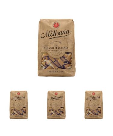 La Molisana No.32 Mezzi Rigatoni Integrali Wholewheat Pasta 500g (Pack of 4) Pack of 4 No.32 Mezzi Rigatoni