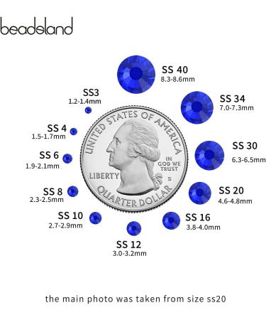 Beadsland 1440 Pieces Sapphire Blue Flat Back Rhinestones for Nails - SS6 Nail Crystals - Buy Online on SooperMarket.com