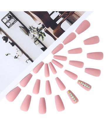 Brishow Long Pink Artificial Nails - 24pcs Press-On Nails with Rhinestones for Women & Girls Shop Now! - Buy Online on SooperMarket.com