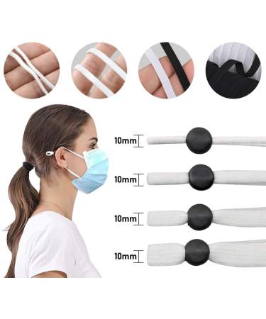 Silicone Cord Locks for Masks - Adjustable Drawstring Toggles for Elastic Bands - Non-Slip Earloop Stopper Adjuster - White (100Pcs) - Buy Online on SooperMarket.com