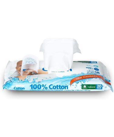 Biodegradable Water Cotton Baby Wipes 3-Pack - Safe for Baby with Sweet Almond Oil and Aloe Vera - 100% Cotton - Buy Online on SooperMarket.com
