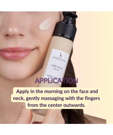 Vitamin C Moisturizer with vitamin E and rhubarb extract natural vegan cosmetics - 50ml natural cosmetics from Mother Nature Cosmetics - light anti-aging day cream against wrinkles and blemishes - Buy Online on SooperMarket.com