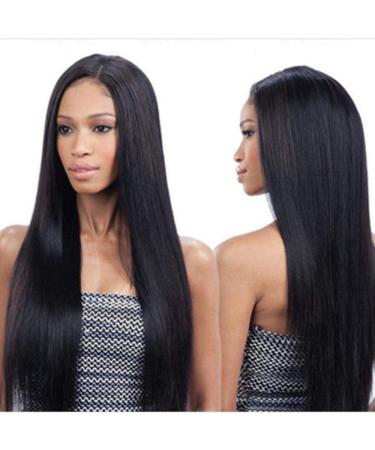 Wig ladies long straight hair in the bangs high temperature chemical fiber silk hair setsblack Light Brown