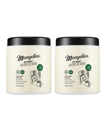 Mongdies Baby Oxygen bleach Active 02 Soda - 100% Sodium percarbonate EWG Green grade Active oxygen ingredients Excellent stain removal - 1000g 2 set