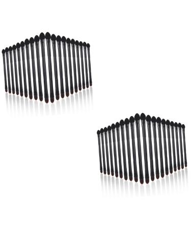 Baluue 40 Pcs Double Eye Shadow Makeup Professional Makeup Brush Eye Shadow Brush Applicator Nylon Black