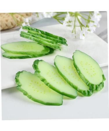 ORFOFE 6pcs Simulation Cucumber Slice Simulation Green Vegetable Green 6.50X3.00X0.50CM - Buy Online on SooperMarket.com