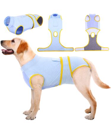 Kuoser dog body after op dog body after castration male bitch dog body after op bitch breathable body for dogs after op leakage protection dog anti-wound licking op body dog light blue l l (1 Pack) blue