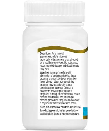 Iron 65 mg Ferrous Sulfate 325 mg Tablets 120 Count Compatible with 21st Century Mineral Supplement Gluten Free Non-GMO + Bonus Pill Organizer Weekly Pill Organizer Mini - Buy Online on SooperMarket.com