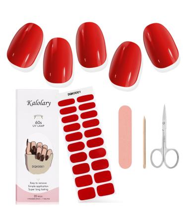 Kalolary Gel Nail Polish Strips Nail Gel Art Sticker Waterproof Full Nail Wraps Decal Sets with Scissors Nail File and Stick for Women Girls Nail Art Decor (UV/LED Lamp Required)-1