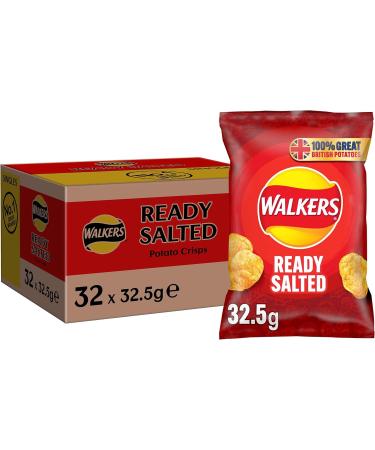Walkers Ready Salted Crisps 32x32.5g (Wholesale Box)