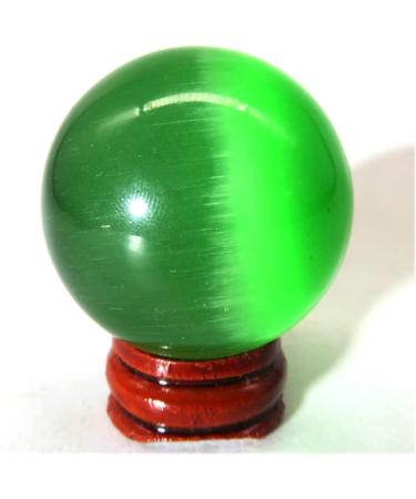 Ornament Natural Green Cat Eye Crystal Sphere Stone Ball 30-40mm 1pc Stone Collection - Buy Online on SooperMarket.com