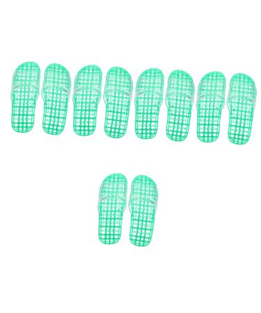 MAGICLULU 2 Pairs Slippers Quick Drying Shower Slippers Green Home Indoor Slippers Non Dorm Shoes Gym Foot Spa Soak Tub Shower Footware Massaging Travel Pvc Household Plastic Barrel 25x9.5cm 8x5pcs Greenx5pcs